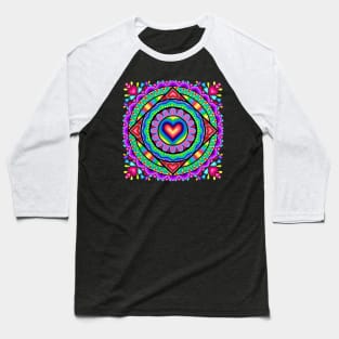 Valentine Heart Mandala Baseball T-Shirt
